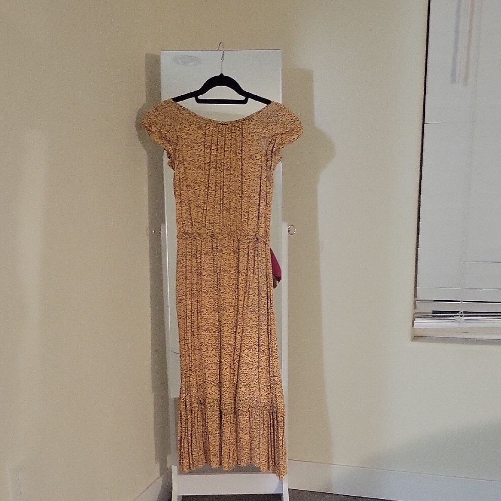 Universal Thread Orange Pleated Maxi Dress for Weddings